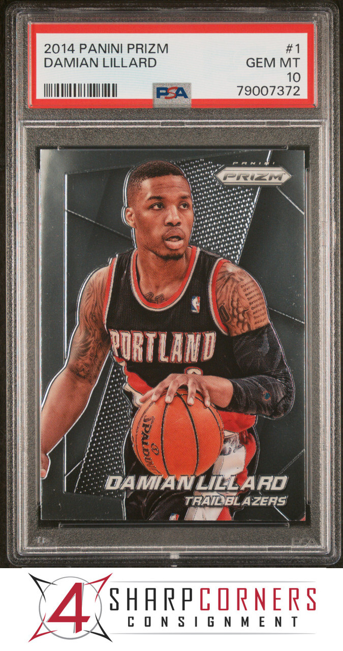 2014 PANINI PRIZM #1 DAMIAN LILLARD TRAIL BLAZERS PSA 10 K3710575-372