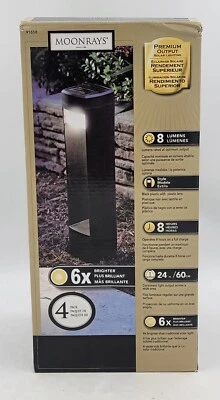 Moonrays 91658 Grand Bollard Solar Powered LED Path Light, 4pk, Black Finish - Image 1 of 3