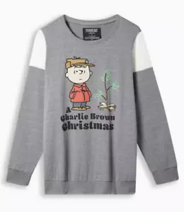 Torrid Plus Size 2X Peanuts Charlie Brown Christmas Sweatshirt, NWT - Picture 1 of 4