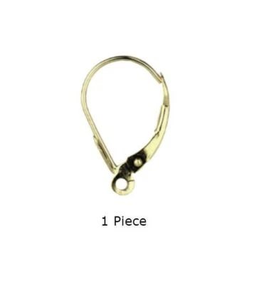 Pendiente de oro amarillo o blanco 14k Fleur De Lis con palanca ¡¡Encontrado por pieza!!* Foto 1 de 4