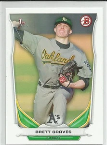 Tarjeta de borrador de Bowman 2014 de Brett Graves Oakland A's - Imagen 1 de 2