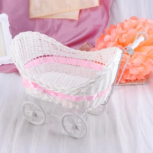 Tricycle Ornaments Baby Stroller Decoration Carriage Toys Wicker - Picture 1 of 12