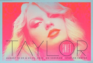 Taylor Swift Ed Sheeran Staples Center Los Angeles ca 19.08.2013 Poster Kii Arens - Bild 1 von 1