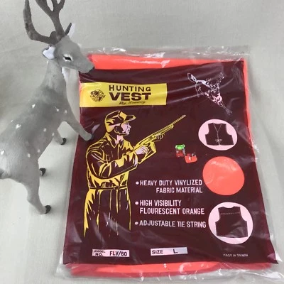 SEAWAY Vintage Hunting Vest Large High Visibility Fluorescent Orange Adjustable - Image 1 of 4