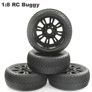 4PCS Hex 17mm Tyres Wheels for RC 1/8 Buggy Bulldoze Super Off-road Hobao Kyosho - Picture 1 of 8
