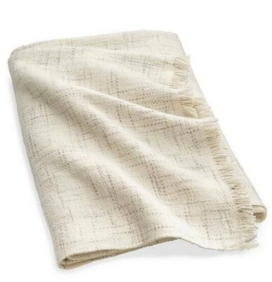 Ralph Lauren Olivia Ashington Herringbone Throw Blanket Linen Wool  Cream - $355 - Image 1 of 4