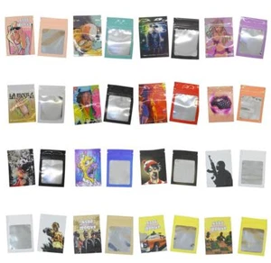 100 bolsas exóticas de plástico a prueba de olores resellables ventana cremallera bolsa caramelo 7x10 cm - Imagen 1 de 31