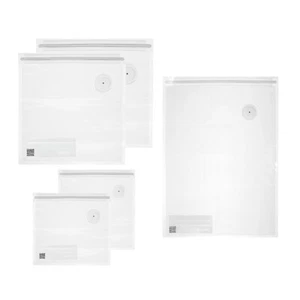 5pc Guzzini Mixed Size Reusable Vacuum Bags Save-It Storage Organiser Clear - Picture 1 of 4
