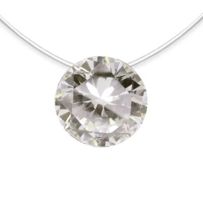 Nylon Collana Fluttuante Pietra Strass Pietra-Strass Zirconia Trasparente - Immagine 1 di 2