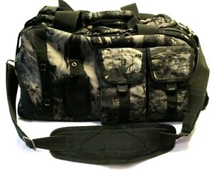 ULTRA RARE OAKLEY DUFFEL BAG Black Grey Camo Print Tactical Range Gear Day Pack