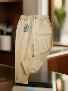 Vintage Nordstrom High Waist Damen 10 Mom Jeans weich polenta gelb 100 % Baumwolle Neu mit Etikett - Bild 1 von 11