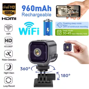 1080P HD Wireless WiFi CCTV Mini IP Camera Home Security Cam Indoor Outdoor - Picture 1 of 12