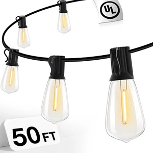 Luci per stringhe LED per esterni impermeabili grado commerciale luci da patio ST38 lampadine - Foto 1 di 26
