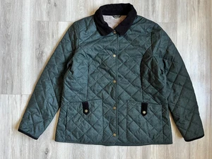 BARBOUR Snowhill Quilted Jacket In Olive Natural Women Jacket UK 18 / US 14 Lady - Picture 1 of 8