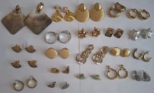 Vintage & Modern Gold & Silber Ton Clips & Ohrstecker Retro Ohrringe Set 21 Paar  - Bild 1 von 20