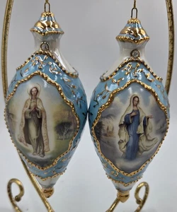 (2) Vtg Bradford Exchange Heirloom "Visions Of Mary " Ornaments EUC Christmas - Picture 1 of 10