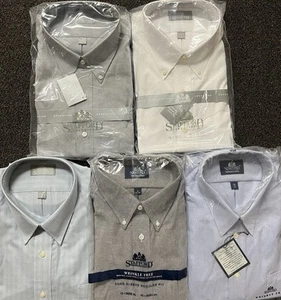 Stafford Mens Travel Wrinkle Free-Oxford Long Sleeve Shirt Size 18/35 Lot Of 5 - Picture 1 of 7