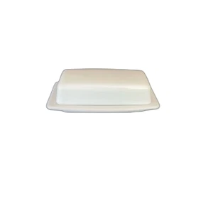 VTG Pyrex Winter Frost Solid White Butter Dish w/ Lid Made in USA - Picture 1 of 6