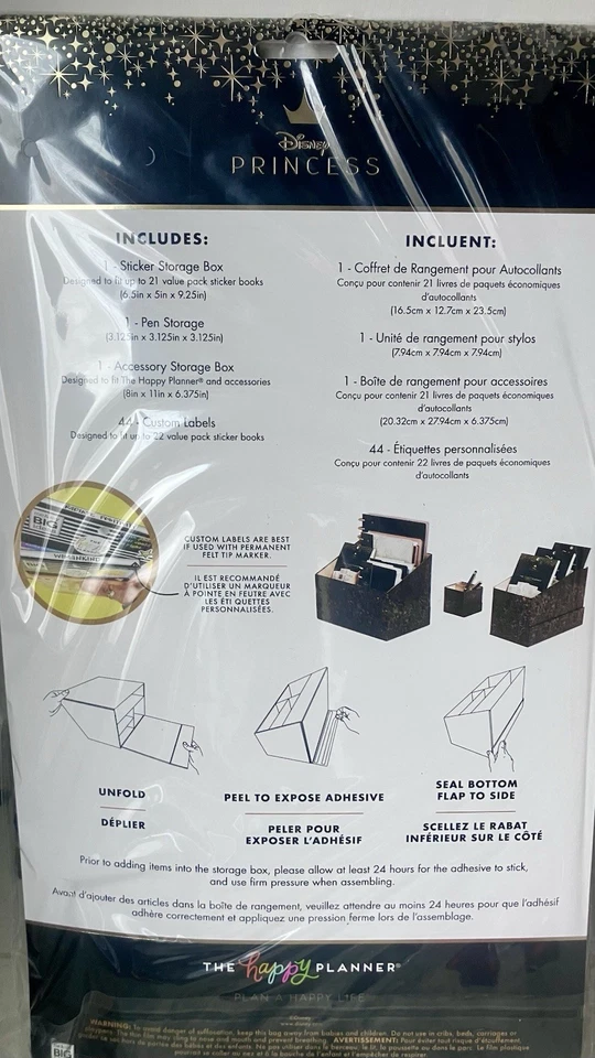The Happy Planner Disney Princesa Escritorio Almacenamiento Organizador Caja Y Caja Pluma Nuevo Foto 1 de 4