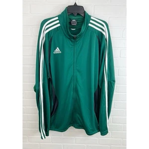 Adidas Mens Vintage Three Stripe Zip Up Track Jacket Green Black White Size XL - Picture 1 of 7