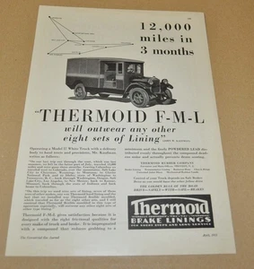 1931 White Truck Ad Print Model 57 Thermoid Brake - Picture 1 of 1