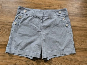 Ann Taylor Loft Shorts Blue  White Stripe Sailor Shorts Size 12 - Picture 1 of 4