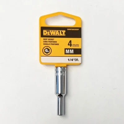 DeWalt 4mm Deep Socket 6 Point 1/4" Drive DWMT889350SP - Image 1 of 2