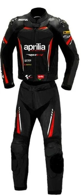 Aprilia 2025 Hombres Motocicleta Cuero Montar Trajes Moto Carreras Deportes Armadura Foto 1 de 4