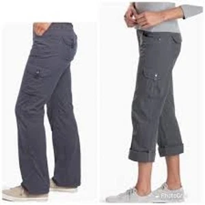 Kuhl splash roll up pants gray/blue Women's hiking pants plus Size 16 short - Picture 1 of 4