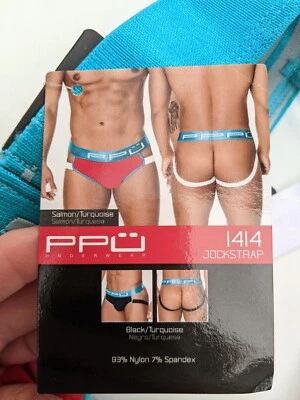 Levantador de pelotas Jockstrap PPU 1414 para hombre NUEVO ropa interior salmón turquesa S  Foto 1 de 4