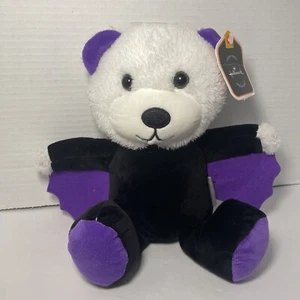 🦄Hallmark / 🎃 Halloween White {Bear Bat} w/Purple Wings Feet Ears 11" Plush! - Picture 1 of 10