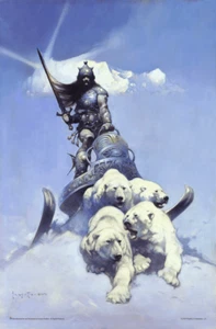 Silver Warrior by Frank Frazetta Art Print Mini Poster - Laminated 11.5" x 17.5" - Picture 1 of 2