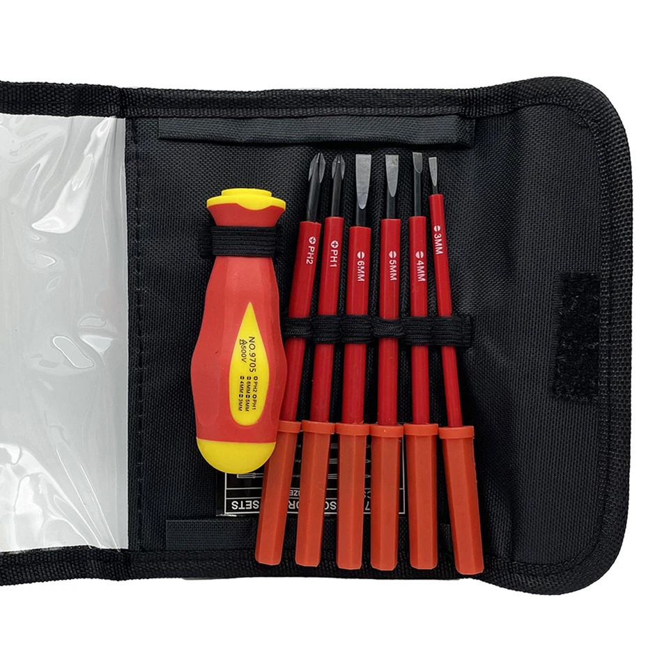 7Pcs Screwdriver Set Electrician Multi-purpose Insulated Industrial grade 500V - Image 1 of 4