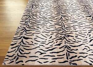 Leopard Area Rug Hand Tufted Animal Design Stark 100% Wool 3x5 5x8 8x10 9x12 