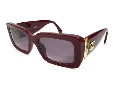 Очки солнцезащитные Chanel 5534-A c.1792/S1 бордоские золотистые азиатские крой с розовым серым градиентом - Изображение 1 из 4