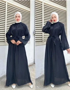 Maxi Vestido Ramadán Jilbab Dubai Kaftan Fiesta Batas Brillante Abaya Musulmana Mujeres - Imagen 1 de 13