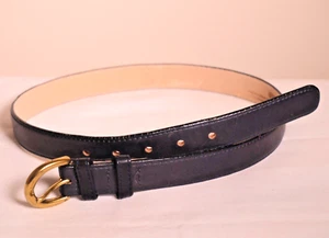 Coach Leather Belt- Navy with brass hardware - Picture 1 of 3