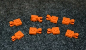 8 ~ 1x1 Orange Plate w/ Vertical Connector Clip Bricks  ~ Lego  ~ NEW - Picture 1 of 1