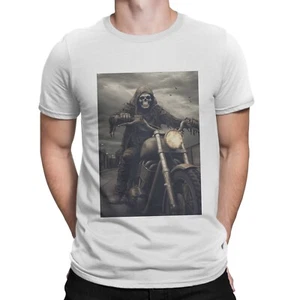 Skelett Biker T-Shirt Skull Art Biker Motorrad Sensenmann Tee Top T Shirt - Bild 1 von 2