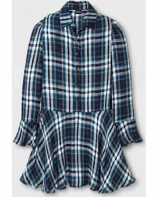Art Class Girls Blue/Teal/Yellow/White Plaid Shirt Dress 4-5 NWT Free Ship - Image 1 of 4