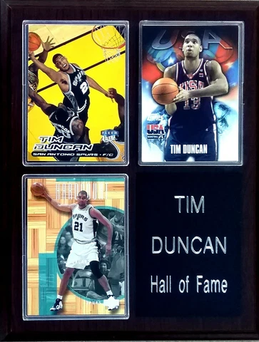 Tim Duncan San Antonio Spurs 3-Card 7x9 Plaque Cover