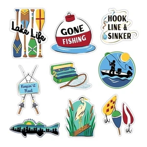 Creative Memories LIFE AT THE LAKE -Gone Fishing - Embellishments 9 die cuts - Picture 1 of 4