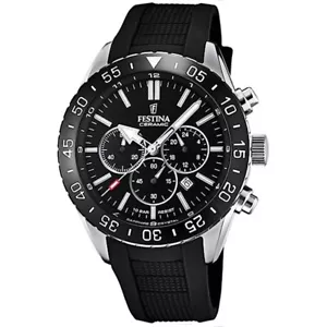Festina Reloj Hombre Deportes F20515/2 Cerámico Chrono Pulsera Caucho 100m - Imagen 1 de 4