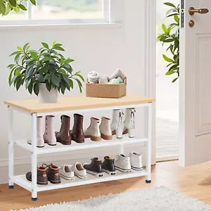 Schuhbank Schuhregal Ablage Badregal Bank Aufbewahrungsregal mit 2 Ebenen - Bild 1 von 6
