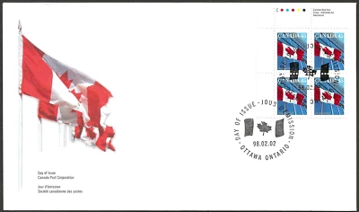 🍁Canadá #1362 ULpb "Bandera sobre edificio" Nuevo 1998 Cubierta de primer día Foto 1 de 2