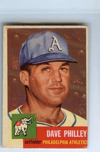 1953 Topps Dave Philley Philadelphia Athletics #64 🚀😳💥 En muy buen estado - Imagen 1 de 2
