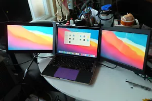 AdeSeven Portable Tri-Screen 13.3" dual external laptop LCD 1080p USB-C/HDMI - Picture 1 of 9