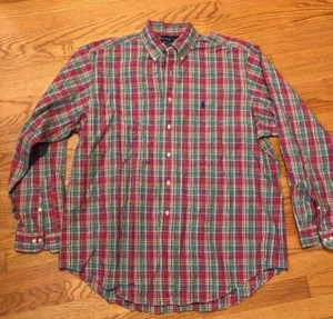 Camisa polo RALPH LAUREN caballo AJUSTE CLÁSICO a cuadros rojos para hombre talla XL 17.5 ~j9 - Imagen 1 de 6
