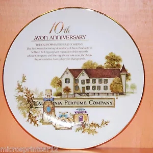 "10th Anniversary" 1987 Avon California Perfume Company Plate Series - Picture 1 of 8