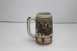 1984 Limited Edition Budweiser Clydesdales Holiday Beer Stein Mug Anheuser Busch - Picture 1 of 6